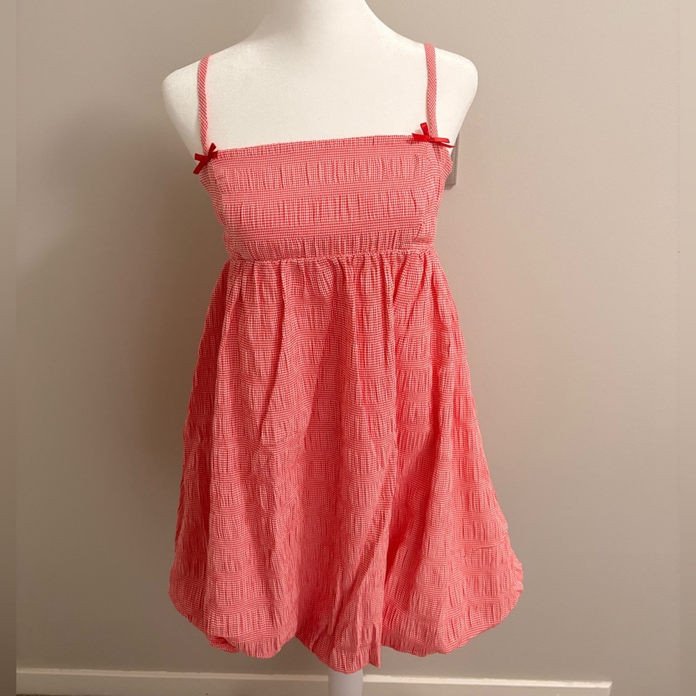 NWT Red Gingham Bubble Babydoll Dress